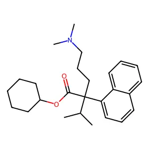 cyclohexyl 5-(dimethylamino)-2-naphthalen-1-yl-2-propan-2-ylpentanoate structure