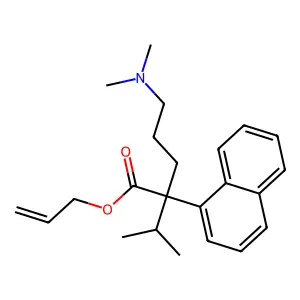 prop-2-enyl 5-(dimethylamino)-2-naphthalen-1-yl-2-propan-2-ylpentanoate structure