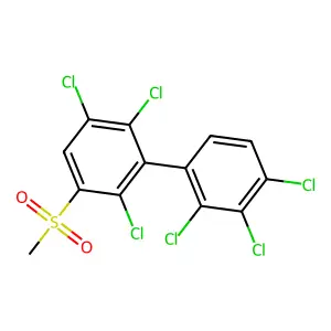 1,2,4-trichloro-5-methylsulfonyl-3-(2,3,4-trichlorophenyl)benzene structure