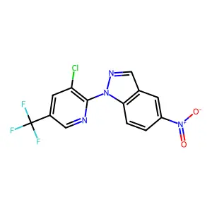 1-[3-chloro-5-(trifluoromethyl)-2-pyridinyl]-5-nitroindazole structure
