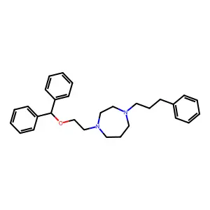 1-(2-benzhydryloxyethyl)-4-(3-phenylpropyl)-1,4-diazepane structure