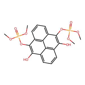 (10-dimethoxyphosphoryloxy-5,9-dihydroxypyren-4-yl) dimethyl phosphate structure