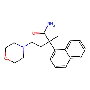 2-methyl-4-morpholin-4-yl-2-naphthalen-1-ylbutanamide structure