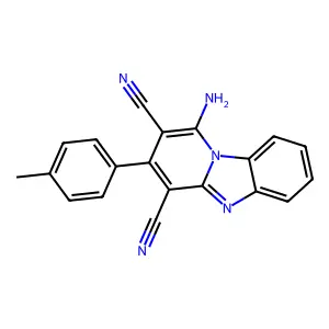 13-Amino-11-(4-methylphenyl)-1,8-diazatricyclo[7.4.0.0,2,7]trideca-2,4,6,8,10,12-hexaene-10,12-dicarbonitrile structure