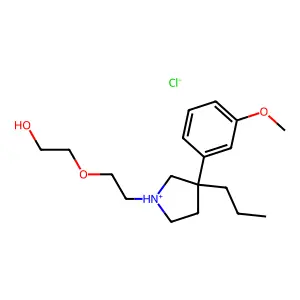 Ethanol, 2-(2-(3-(m-methoxyphenyl)-3-propyl-1-pyrrolidinyl)ethoxy)-, hydrochloride structure