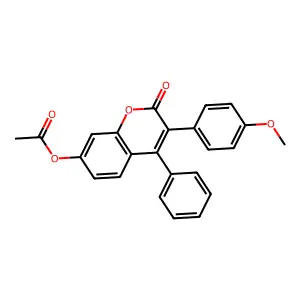 COUMARIN, 7-HYDROXY-3-(p-METHOXYPHENYL)-4-PHENYL-, ACETATE (ester) structure