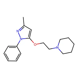 1-[2-(5-methyl-2-phenylpyrazol-3-yl)oxyethyl]piperidine structure