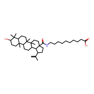 10-[[(1R,3aS,5aR,5bR,7aR,9S,11aR,11bR,13aR,13bR)-9-hydroxy-5a,5b,8,8,11a-pentamethyl-1-prop-1-en-2-yl-1,2,3,4,5,6,7,7a,9,10,11,11b,12,13,13a,13b-hexadecahydrocyclopenta[a]chrysene-3a-carbonyl]amino]decanoic acid structure