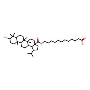 12-[[(1R,3aS,5aR,5bR,7aR,9S,11aR,11bR,13aR,13bR)-9-hydroxy-5a,5b,8,8,11a-pentamethyl-1-prop-1-en-2-yl-1,2,3,4,5,6,7,7a,9,10,11,11b,12,13,13a,13b-hexadecahydrocyclopenta[a]chrysene-3a-carbonyl]amino]dodecanoic acid structure