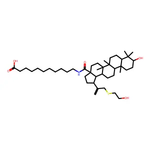 11-[[(1R,3aS,5aR,5bR,7aR,9S,11aR,13aR,13bS)-9-hydroxy-1-[3-(2-hydroxyethylsulfanyl)prop-1-en-2-yl]-5a,5b,8,8,11a-pentamethyl-1,2,3,4,5,6,7,7a,9,10,11,11b,12,13,13a,13b-hexadecahydrocyclopenta[a]chrysene-3a-carbonyl]amino]undecanoic acid structure