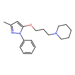 1-[3-(5-methyl-2-phenylpyrazol-3-yl)oxypropyl]piperidine structure