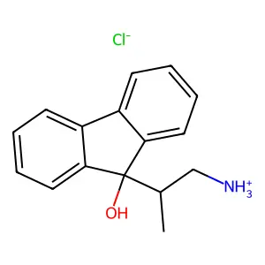 2-(9-hydroxyfluoren-9-yl)propylazanium chloride structure