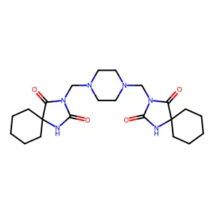 1,3-Diazaspiro(4.5)decane-2,4-dione, 3,3'-(1,4-piperazinediyldimethylene)bis- structure