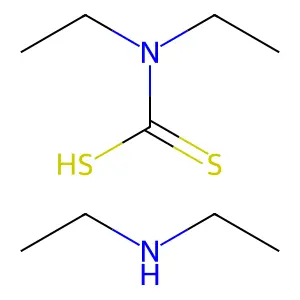 diethylcarbamodithioic acidN-ethylethanamine structure