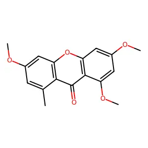 1,3,6-trimethoxy-8-methylxanthen-9-one structure