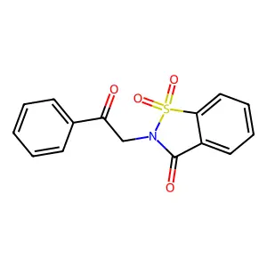 1,1-dioxo-2-phenacyl-1,2-benzothiazol-3-one structure