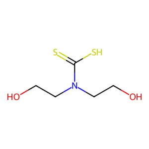 Dihydroxyethyldithiocarbamate structure