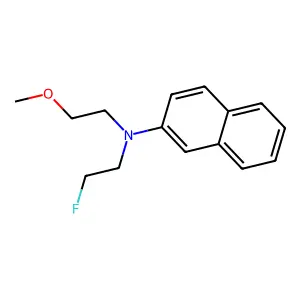 N-(2-fluoroethyl)-N-(2-methoxyethyl)naphthalen-2-amine structure