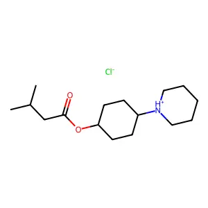 (4-piperidin-1-ium-1-ylcyclohexyl) 3-methylbutanoate chloride structure