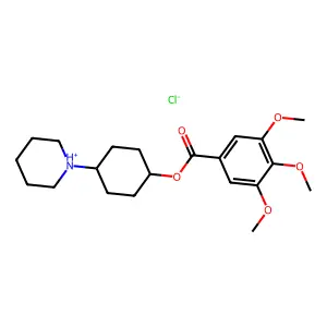 (4-piperidin-1-ium-1-ylcyclohexyl) 3,4,5-trimethoxybenzoate chloride structure