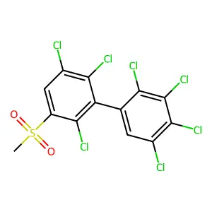 1,2,3,4-tetrachloro-5-(2,3,6-trichloro-5-methylsulfonylphenyl)benzene structure