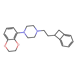 1-[2-(7-bicyclo[4.2.0]octa-1,3,5-trienyl)ethyl]-4-(2,3-dihydro-1,4-benzodioxin-5-yl)piperazine structure