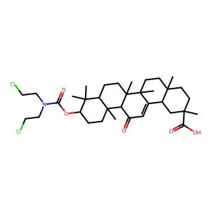 10-[bis(2-chloroethyl)carbamoyloxy]-2,4a,6a,6b,9,9,12a-heptamethyl-13-oxo-3,4,5,6,6a,7,8,8a,10,11,12,14b-dodecahydro-1H-picene-2-carboxylic acid structure