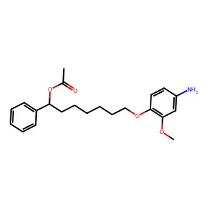 [7-(4-amino-2-methoxyphenoxy)-1-phenylheptyl] acetate structure