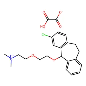 2-[2-[(5-chloro-2-tricyclo[9.4.0.03,8]pentadeca-1(15),3(8),4,6,11,13-hexaenyl)oxy]ethoxy]ethyl-dimethylazanium2-hydroxy-2-oxoacetate structure