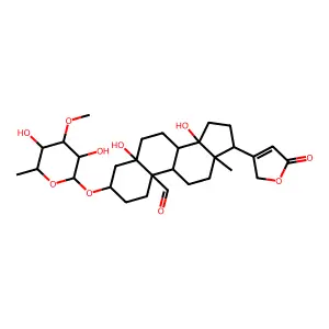 (3S,5S,10S,13R,14S,17R)-3-[(2R,5R)-3,5-dihydroxy-4-methoxy-6-methyloxan-2-yl]oxy-5,14-dihydroxy-13-methyl-17-(5-oxo-2H-furan-3-yl)-2,3,4,6,7,8,9,11,12,15,16,17-dodecahydro-1H-cyclopenta[a]phenanthrene structure