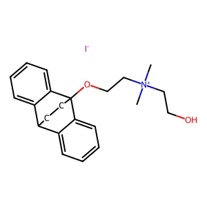 Ammonium, (2-(9,10-ethanoanthracen-9(10H)-yloxy)ethyl)dimethyl(2-hydroxyethyl)-, iodide structure
