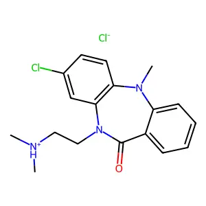 2-(3-chloro-11-methyl-6-oxobenzo[b][1,4]benzodiazepin-5-yl)ethyl-dimethylazanium chloride structure