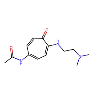 N-[4-[2-(dimethylamino)ethylamino]-5-oxocyclohepta-1,3,6-trien-1-yl]acetamide structure
