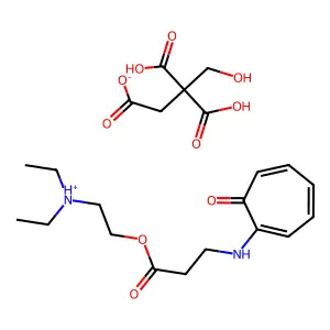 beta-Alanine, N-(7-oxo-1,3,5-cycloheptatrien-1-yl)-, 2-(diethylamino)ethyl ester, citrate (1:1) structure