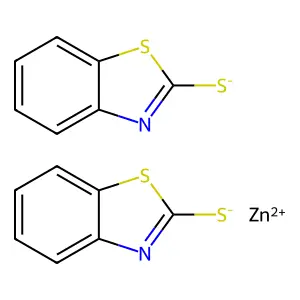 Zinc 2-mercaptobenzothiazole structure