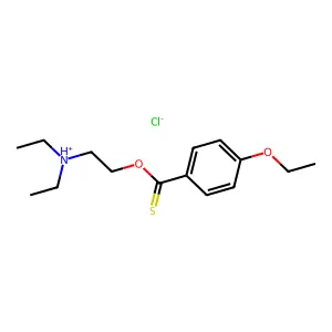 p-Ethoxythiobenzoic acid O-2-(diethylamino)ethyl ester hydrochloride structure