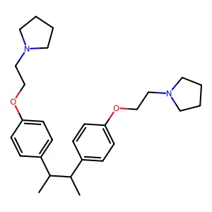 1-[2-[4-[(2S,3R)-3-[4-(2-pyrrolidin-1-ylethoxy)phenyl]butan-2-yl]phenoxy]ethyl]pyrrolidine structure