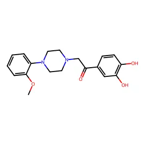1-(3,4-dihydroxyphenyl)-2-[4-(2-methoxyphenyl)piperazin-1-yl]ethanone structure