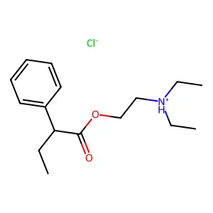 diethyl-[2-(2-phenylbutanoyloxy)ethyl]azanium chloride structure