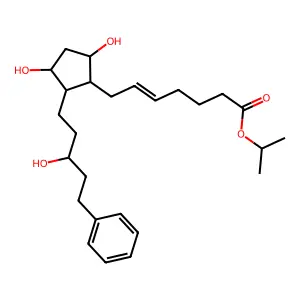 propan-2-yl 7-[3,5-dihydroxy-2-(3-hydroxy-5-phenylpentyl)cyclopentyl]hept-5-enoate structure