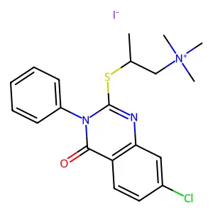 Ammonium, (2-((3,4-dihydro-7-chloro-4-oxo-3-phenyl-2-quinazolinyl)thio)propyl)trimethyl-, iodide structure