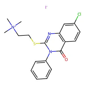 Ammonium, (2-((3,4-dihydro-7-chloro-4-oxo-3-phenyl-2-quinazolinyl)thio)ethyl)trimethyl-, iodide structure