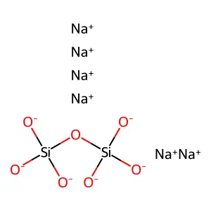 hexasodiumtrioxido(trioxidosilyloxy)silane structure