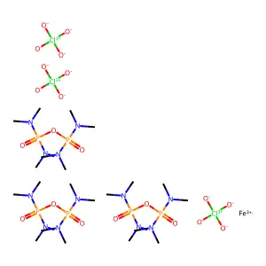 IRON(3+), TRIS(OCTAMETHYLPYROPHOSPHORAMIDE)-, TRIPERCHLORATE structure
