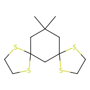 13,13-dimethyl-1,4,8,11-tetrathiadispiro[4.1.47.35]tetradecane structure
