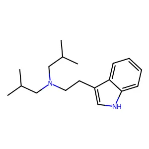 N-[2-(1H-indol-3-yl)ethyl]-2-methyl-N-(2-methylpropyl)propan-1-amine structure