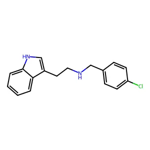 N-[(4-chlorophenyl)methyl]-2-(1H-indol-3-yl)ethanamine structure