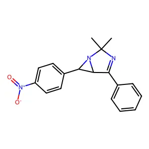 2,2-dimethyl-6-(4-nitrophenyl)-4-phenyl-1,3-diazabicyclo[3.1.0]hex-3-ene structure