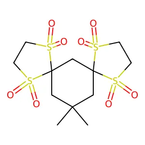 13,13-dimethyl-1lambda6,4lambda6,8lambda6,11lambda6-tetrathiadispiro[4.1.47.35]tetradecane 1,1,4,4,8,8,11,11-octaoxide structure