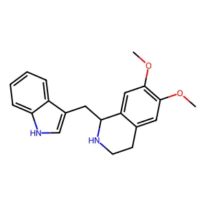 1-(1H-indol-3-ylmethyl)-6,7-dimethoxy-1,2,3,4-tetrahydroisoquinoline structure